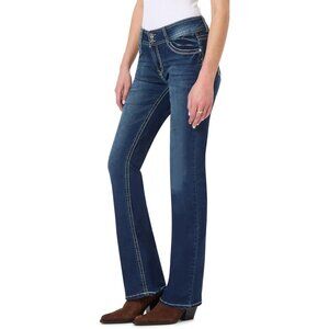 Bootcut Jeans Women Mid-Rise Curvy Insta Stretch Denim Sizes 0-24